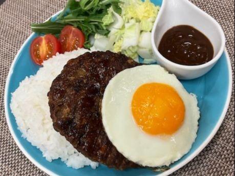 Soy meat veggie hamburger plate